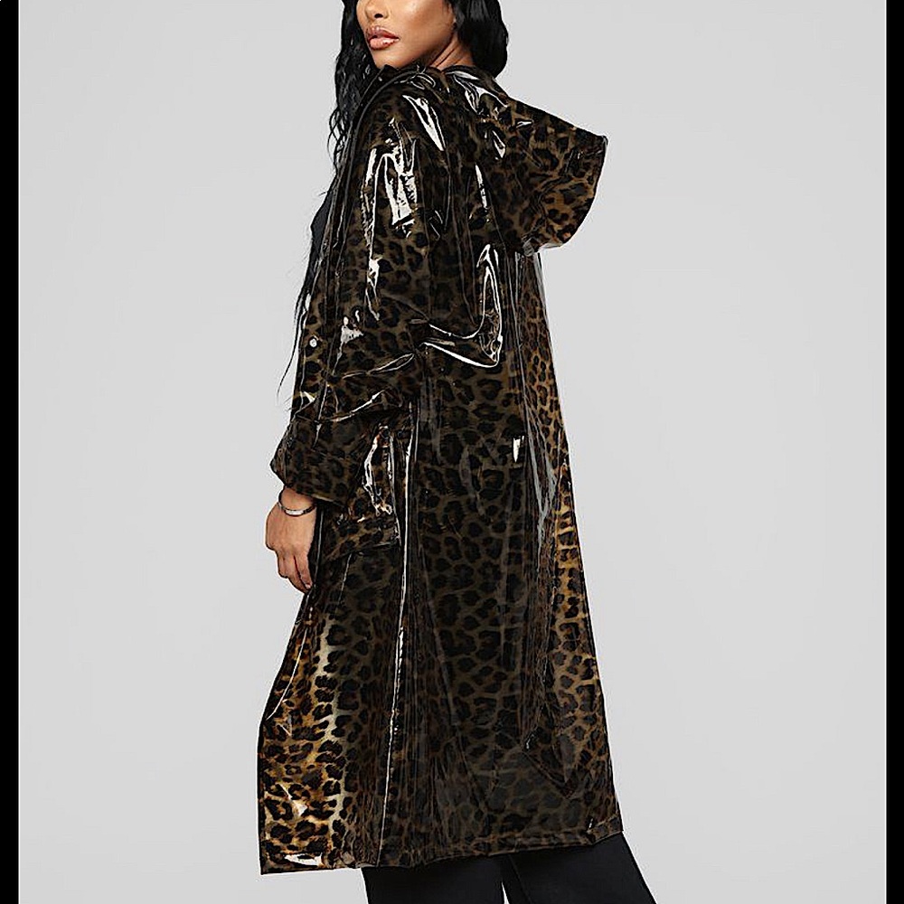 LEOPARD PRINT RAIN COAT